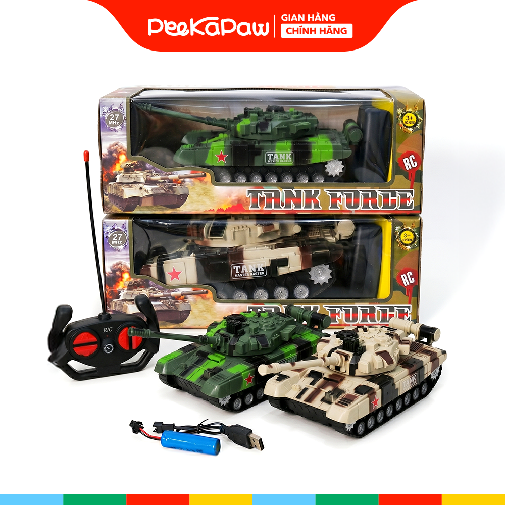 Xe Tăng Điều Khiển Pin Sạc 6878 Tank Force Cho Bé PeeKaPaw Toys