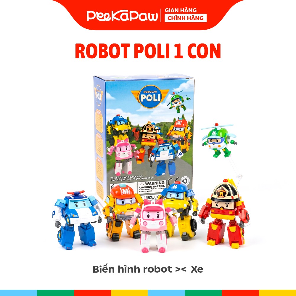 Robot Poli biến hình 2 trong 1 mô hình xe thành robot 83168 PeeKaPaw Toys