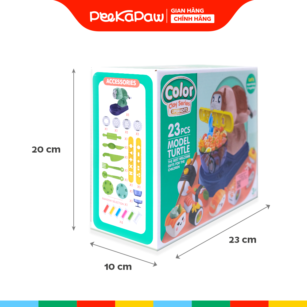 Đồ chơi nặn đất sét máy làm suhsi chú Rùa con 168-16 PeeKaPaw Toys