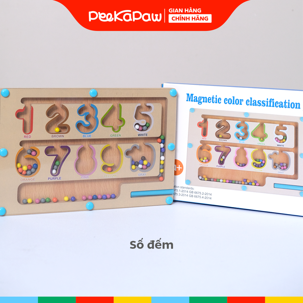 Bảng Mê Cung Bút Nam Châm Gỗ Montessori Đồ Chơi Bận Rộn PeeKaPaw Toys