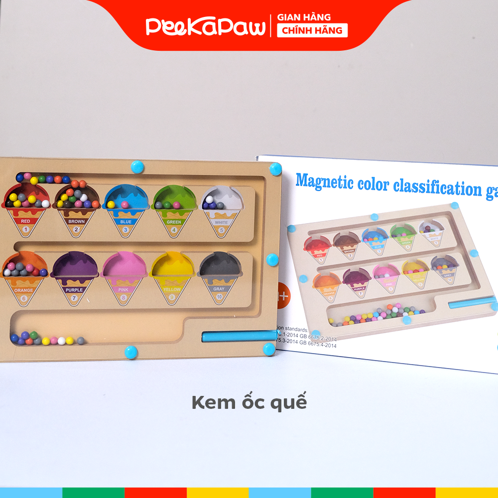 Bảng Mê Cung Bút Nam Châm Gỗ Montessori Đồ Chơi Bận Rộn PeeKaPaw Toys