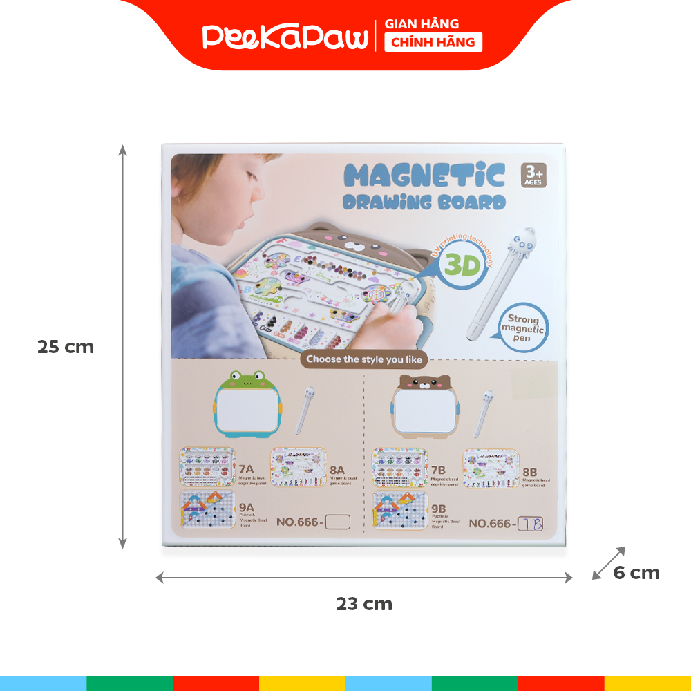 Bảng Gấu Vẽ Nam Châm 666-7B Đồ Chơi Bận Rộn PeeKaPaw Toys