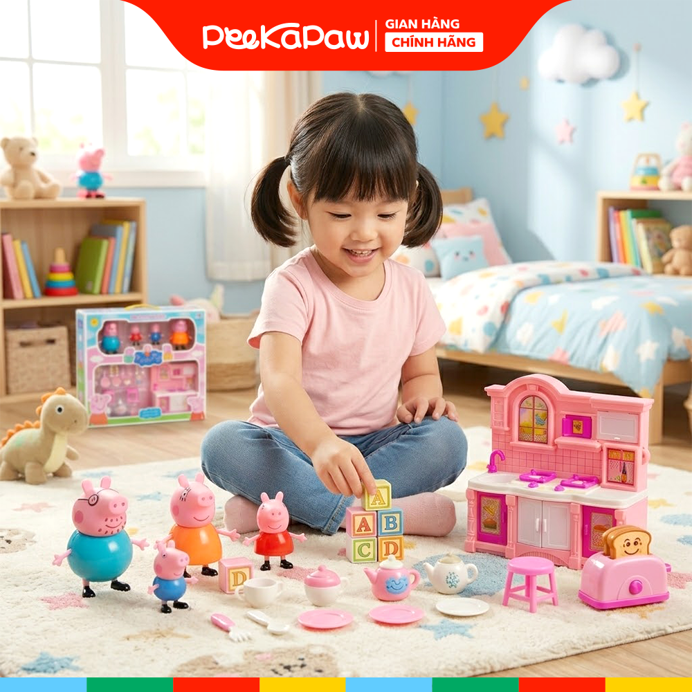 Đồ Chơi Gia Đình Heo Hồng Nhà Bếp 552B-9 PeeKaPaw Toys