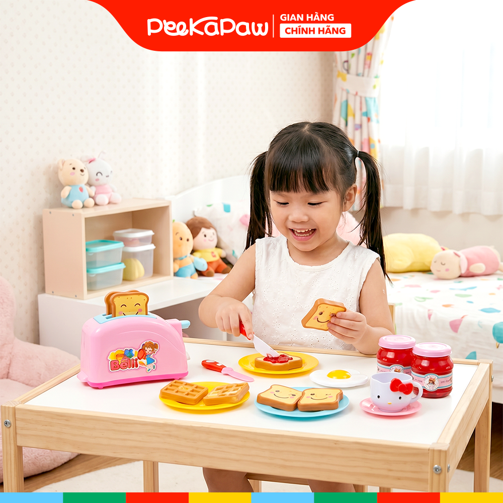 Vỉ bếp nướng bánh sandwich Kitty đồ chơi nấu ăn mini cho bé từ 3 tuổi 1368-35 PeeKaPaw Toys