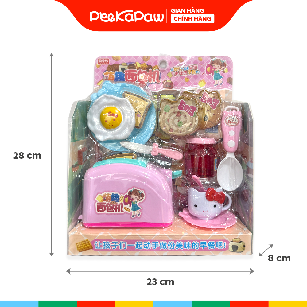 Vỉ bếp nướng bánh sandwich Kitty đồ chơi nấu ăn mini cho bé từ 3 tuổi 1368-35 PeeKaPaw Toys