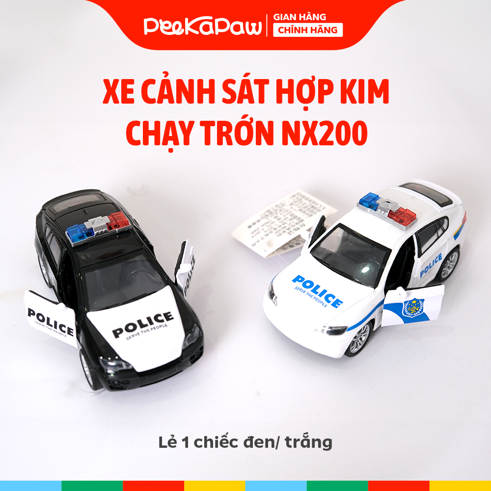 Xe cảnh sát hợp kim chạy trớn NX200 có đèn âm thanh PeeKaPaw Toys