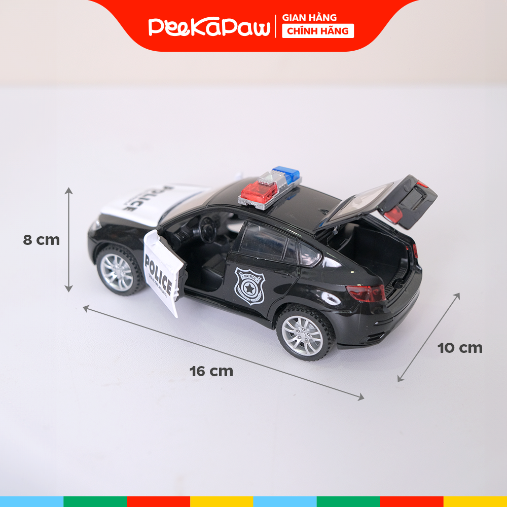 Xe cảnh sát hợp kim chạy trớn NX200 có đèn âm thanh PeeKaPaw Toys