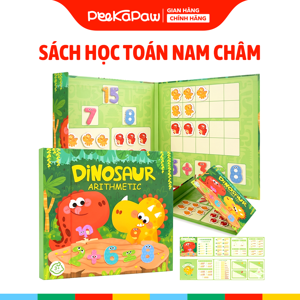 Sách học toán nam châm khủng long QM-236 PeeKaPaw Toys