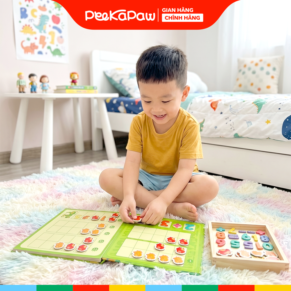 Sách học toán nam châm khủng long QM-236 PeeKaPaw Toys