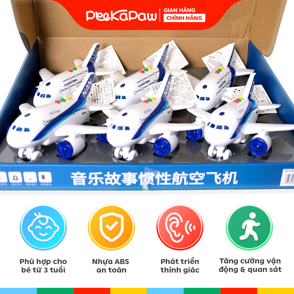 Máy bay chạy trớn có đèn âm thanh 9824B PeeKaPaw Toys