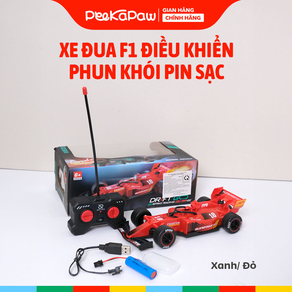Xe Đua F1 Điều Khiển Từ Xa Phun Khói Pin Sạc 930-2A PeeKaPaw Toys