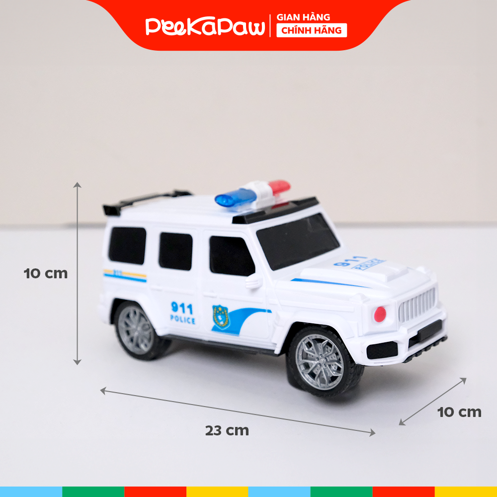 Xe Cảnh Sát Có Đèn Âm Thanh Còi Chạy Pin Q628-45 PeeKaPaw Toys