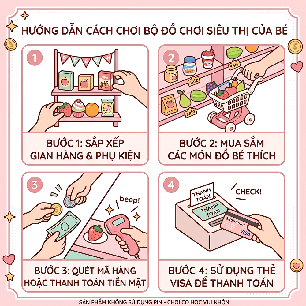 Đồ Chơi Siêu Thị Bán Kem Cho Bé Gái 1618-104 PeeKaPaw Toys