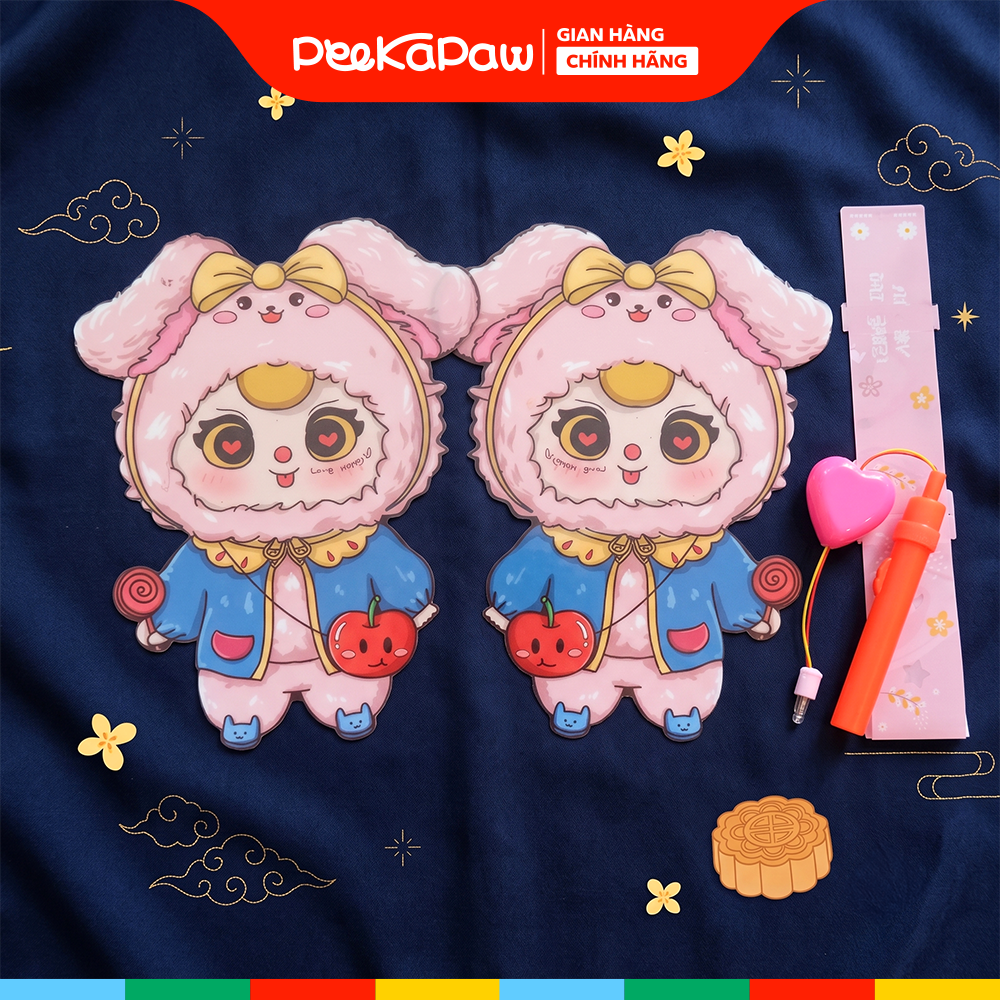 Lồng Đèn Trung Thu 2 Mảnh Tự Xếp Nhiều Mẫu Có Đèn Nhạc PeeKaPaw Toys