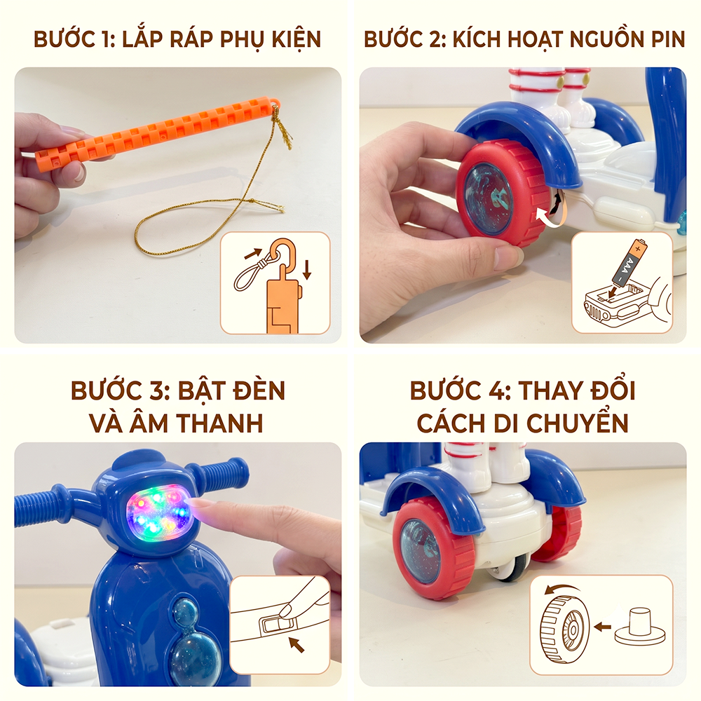 Lồng Đèn Trung Thu Nhiều Mẫu Có Đèn Nhạc Xoay 360 độ PeeKaPaw Toys