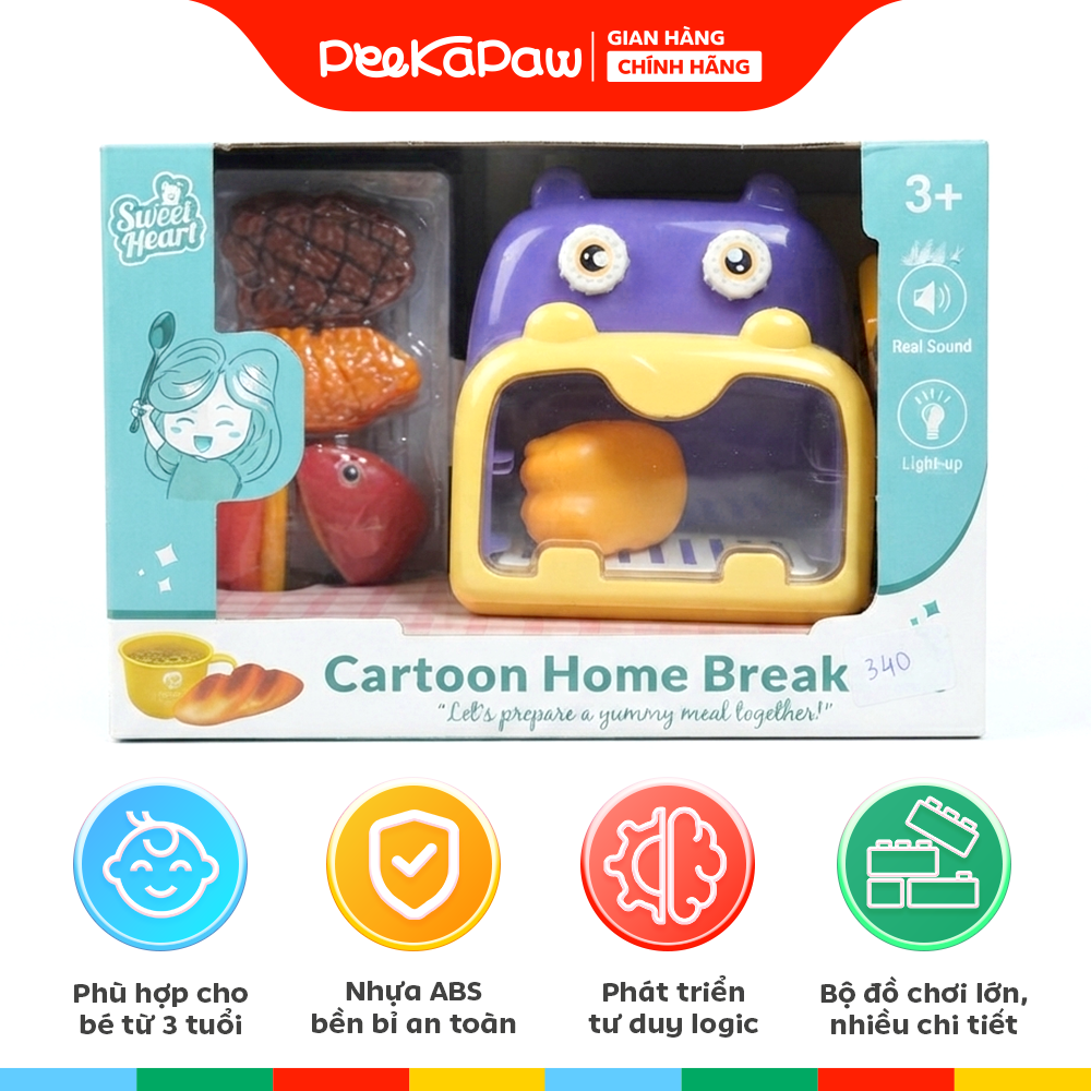 Hộp đồ chơi nấu ăn lò nướng hà mã tím SWEET HEART SH9079 PeeKaPaw Toys