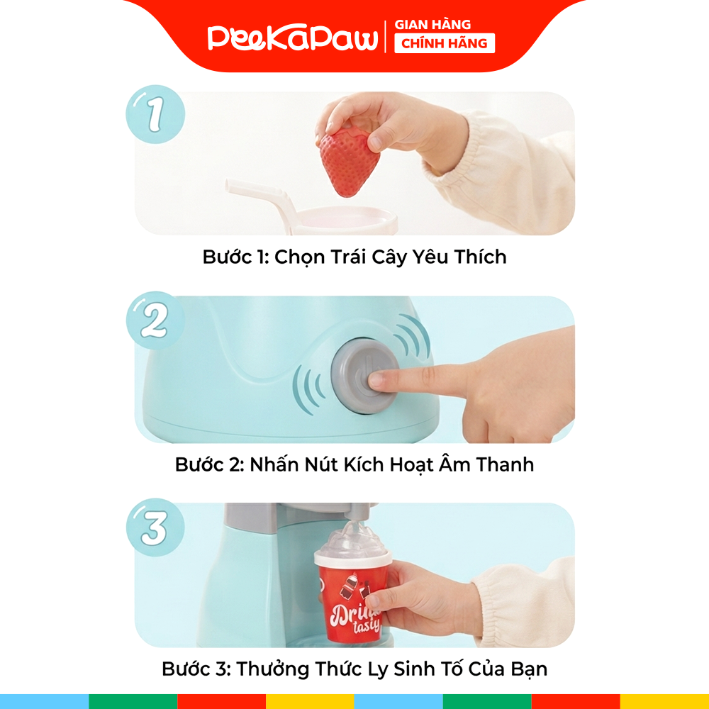 Đồ Chơi Máy Sinh Tố Dùng Pin Xoay Được Kèm Trái Cây SWEET HEART SH36461 PeeKaPaw Toys
