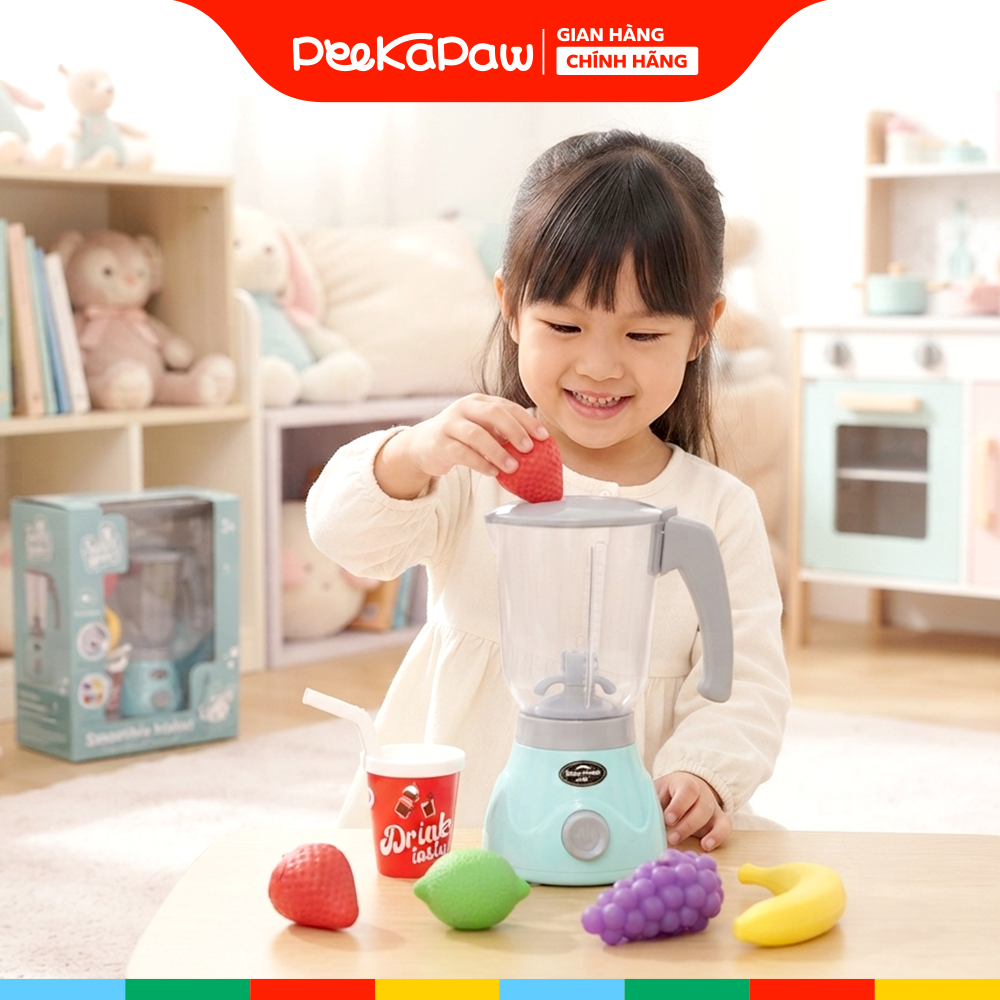 Đồ Chơi Máy Sinh Tố Dùng Pin Xoay Được Kèm Trái Cây SWEET HEART SH36461 PeeKaPaw Toys