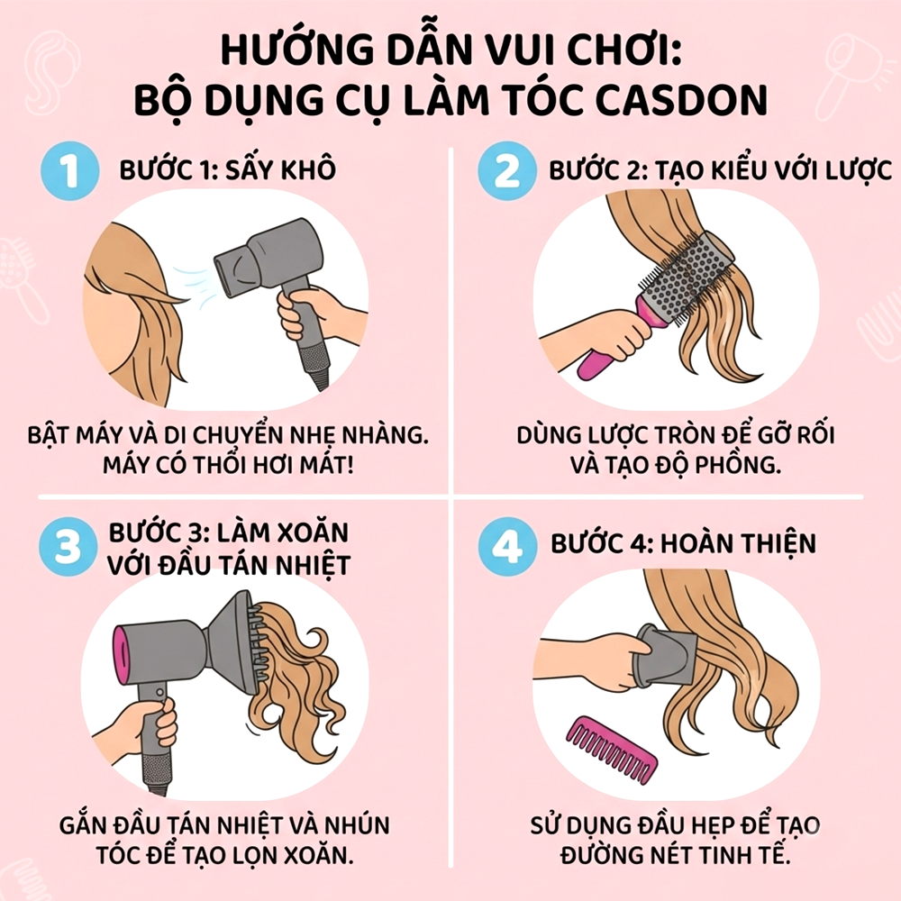 Bộ đồ chơi chăm sóc tóc cho bé DYSON SUPERSONIC SWEET HEART PeeKaPaw Toys