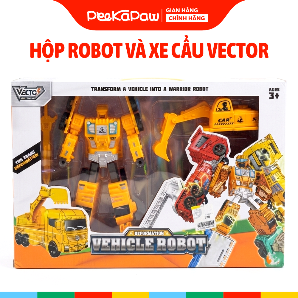 Đồ chơi Robot và Xe xúc cẩu biến hình Vector VT34 PeeKaPaw Toys