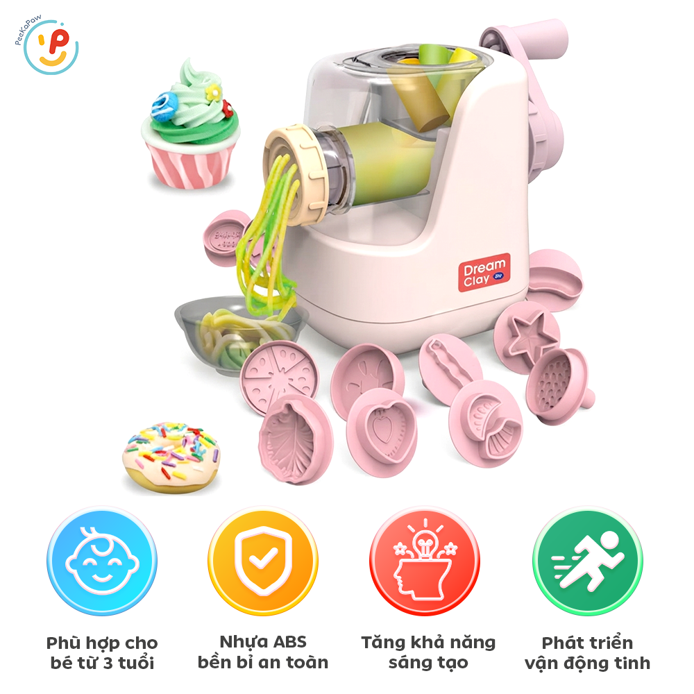 Đồ chơi Đất sét máy làm mì khuôn nặn 22 chi tiết 1602-1 PeeKaPaw Toys
