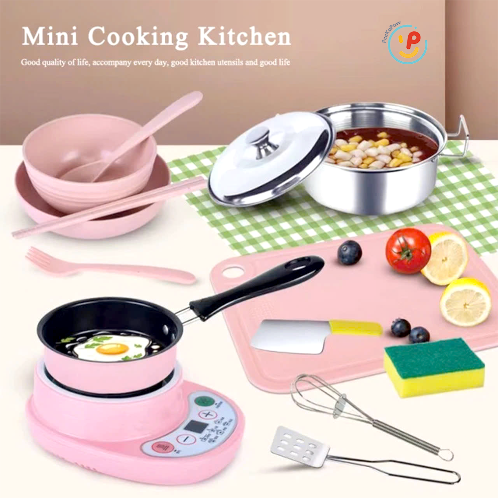 Bộ bếp điện nấu được thật nồi inox 22 chi tiết HY-022 PeeKaPaw Toys