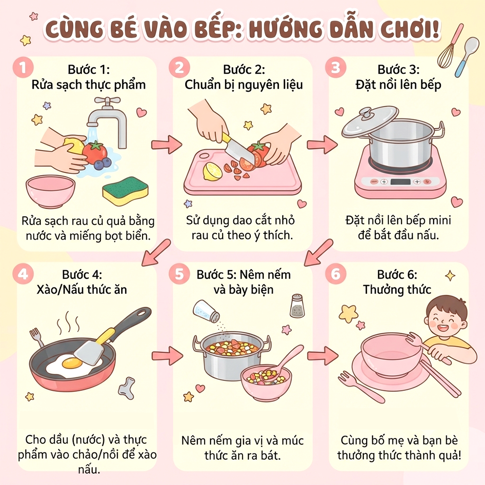 Bộ bếp điện nấu được thật nồi inox 22 chi tiết HY-022 PeeKaPaw Toys