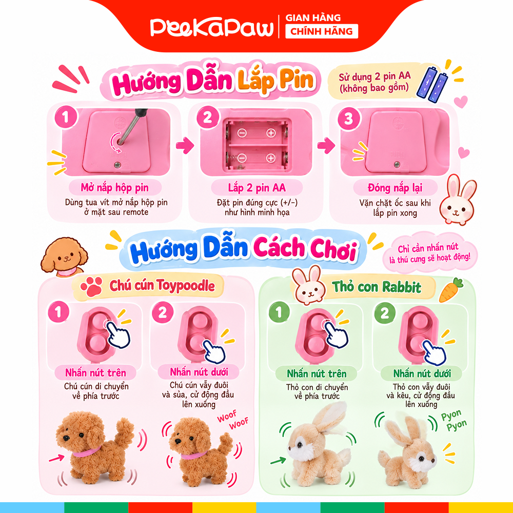 Đồ chơi thú cưng điều khiển từ xa PeeKaPaw Toys