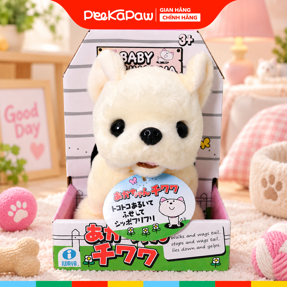 Đồ chơi thú cưng chạy pin biết quẩy đuôi di chuyển kêu tiếng PeeKaPaw Toys