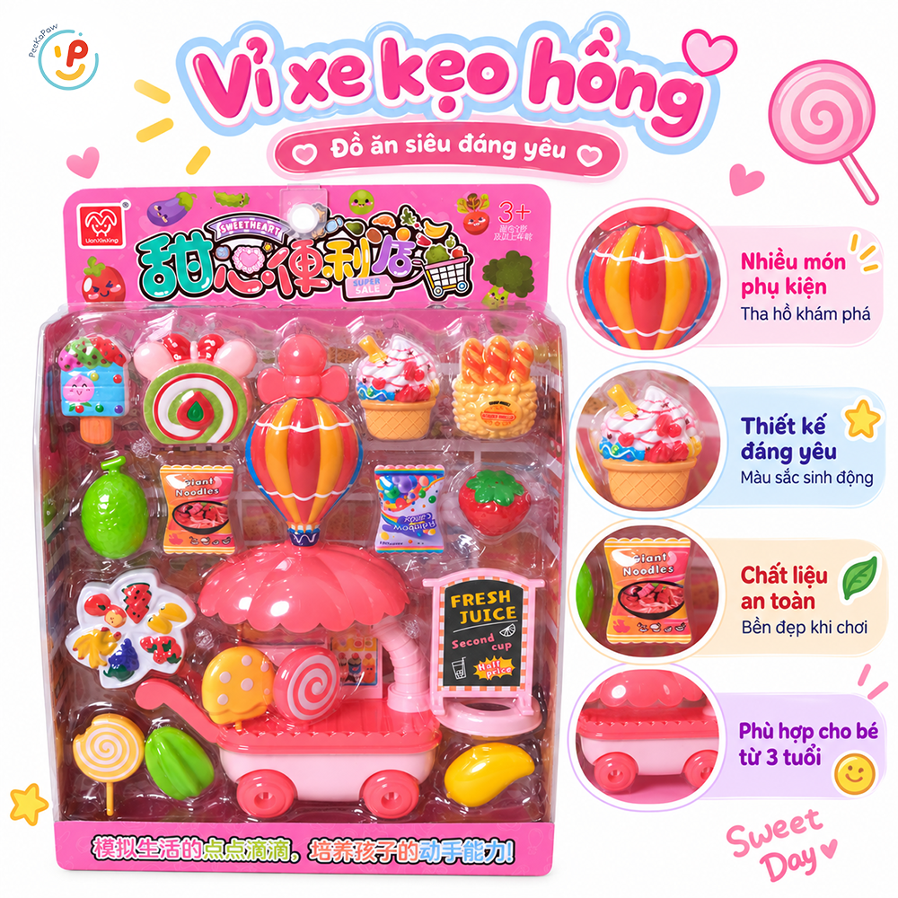 Vỉ đồ chơi xe bánh kẹo 1618-102 PeeKaPaw Toys