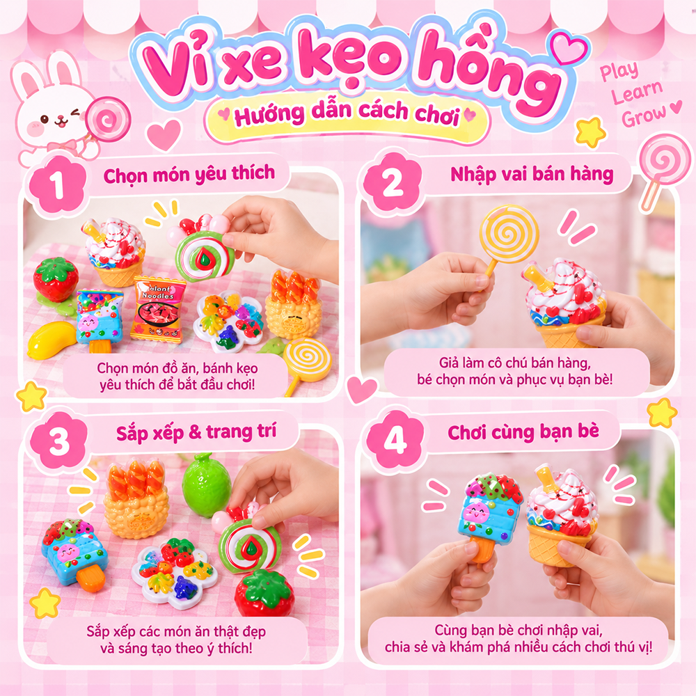 Vỉ đồ chơi xe bánh kẹo 1618-102 PeeKaPaw Toys