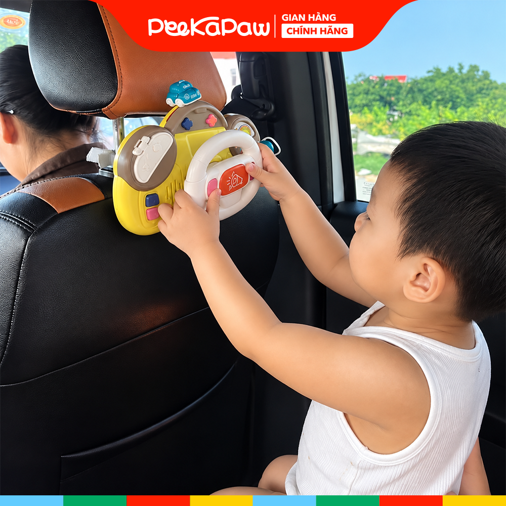 Đồ chơi vô lăng đa năng kết hợp lục lạc có đèn âm thanh cho bé 1-3 tuổi 6662 PeeKaPaw Toys