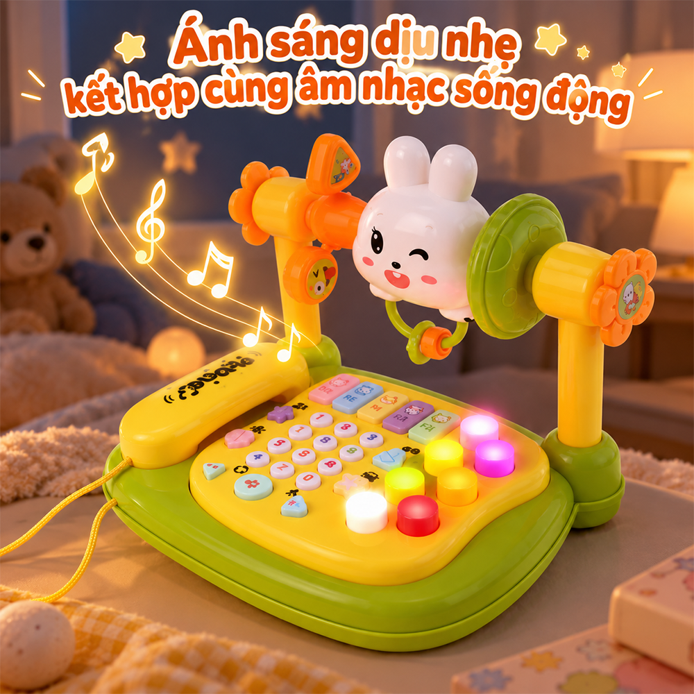 Đồ chơi đàn piano kết hợp điện thoại lục lạc Thỏ YL78927 PeeKaPaw Toys