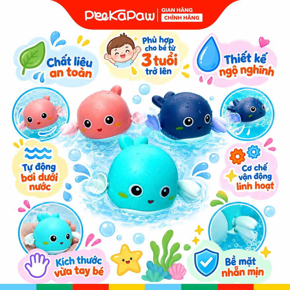 Đồ chơi Rùa con bơi lên dây cót PeeKaPaw Toys