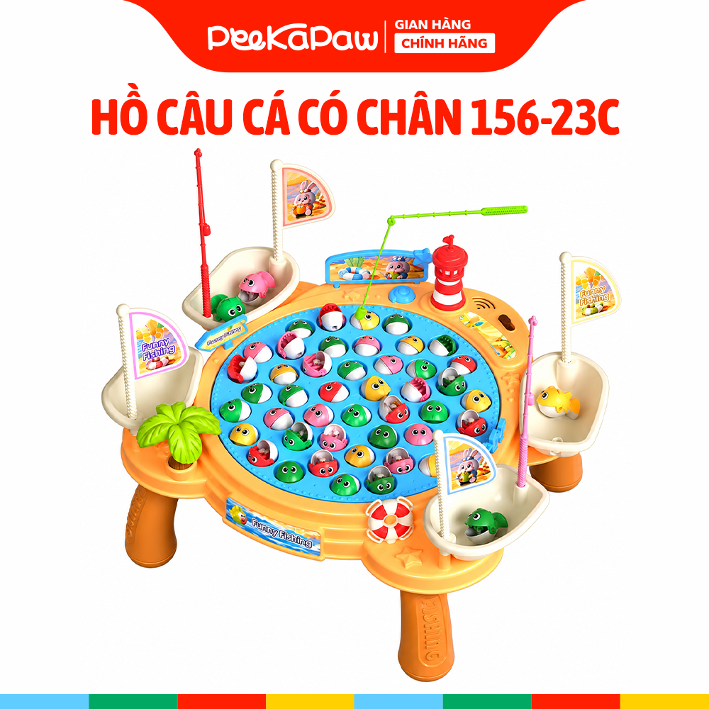 Hồ câu cá có chân 45 con có nhạc xoay 156-23C PeeKaPaw Toys
