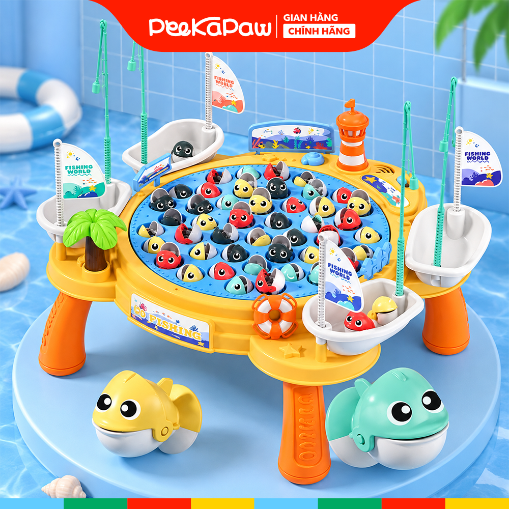 Hồ câu cá có chân 45 con có nhạc xoay 156-23C PeeKaPaw Toys