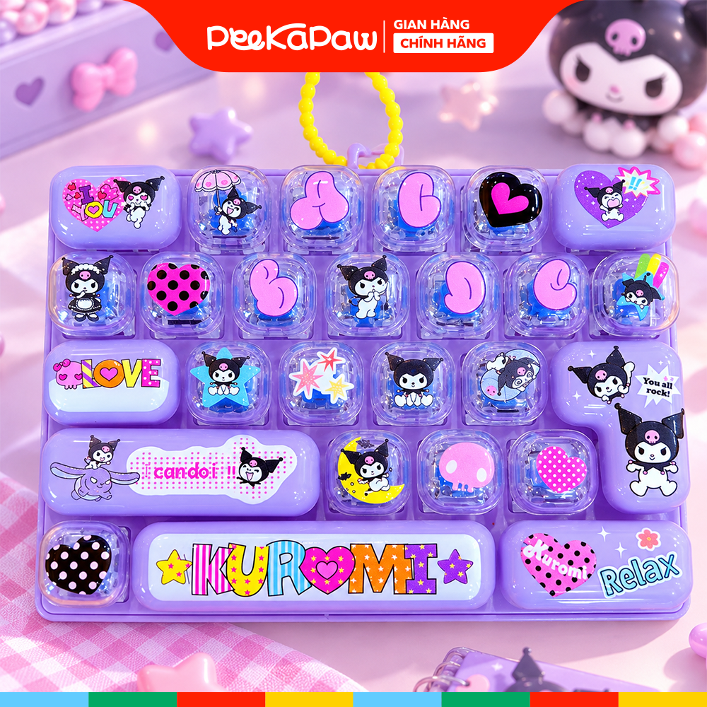 Đồ chơi bàn phím móc khoá 26 phím có đèn LED 10cm PeeKaPaw Toys