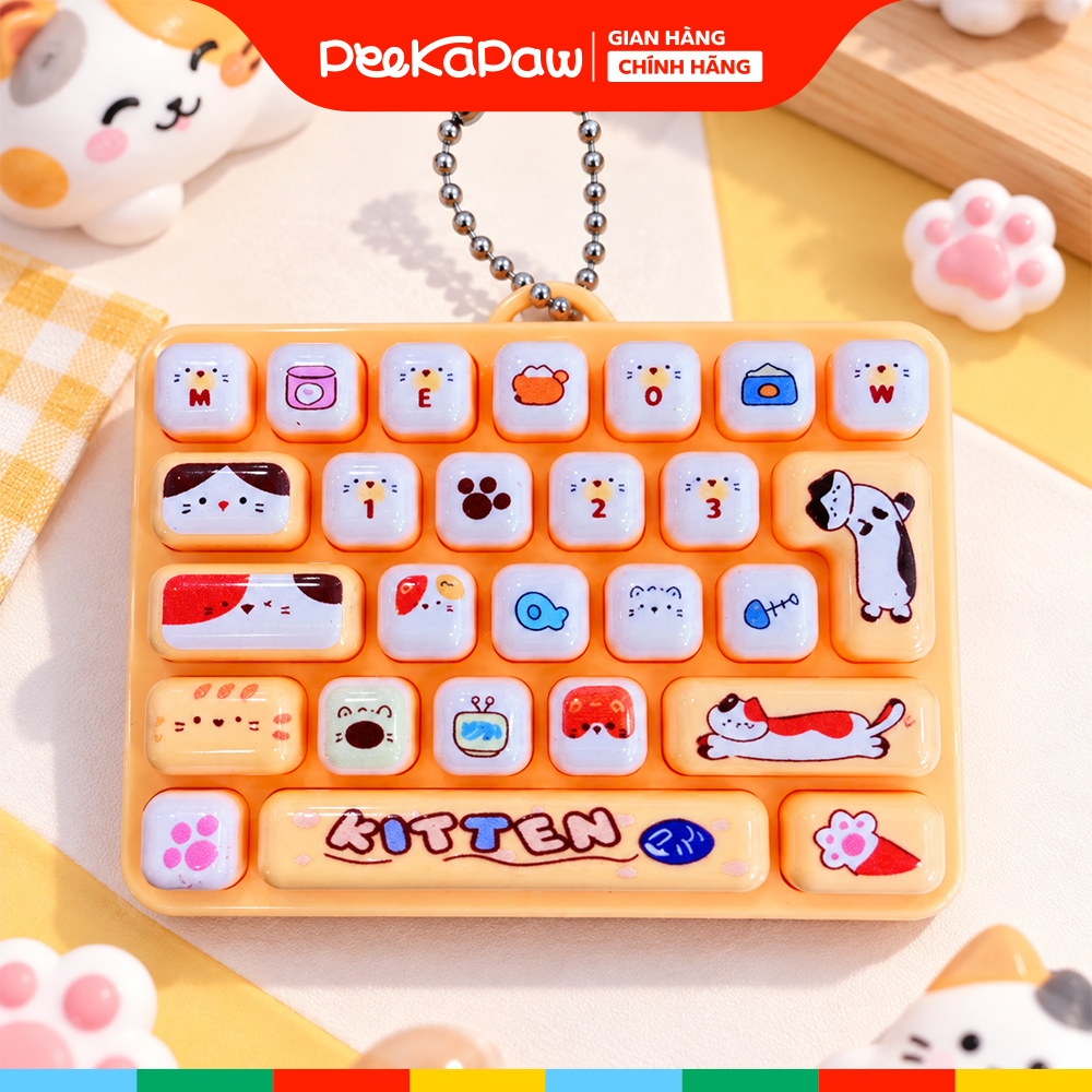 Bàn phím móc khoá mini 5cm có đèn nhiều mẫu PeeKaPaw Toys