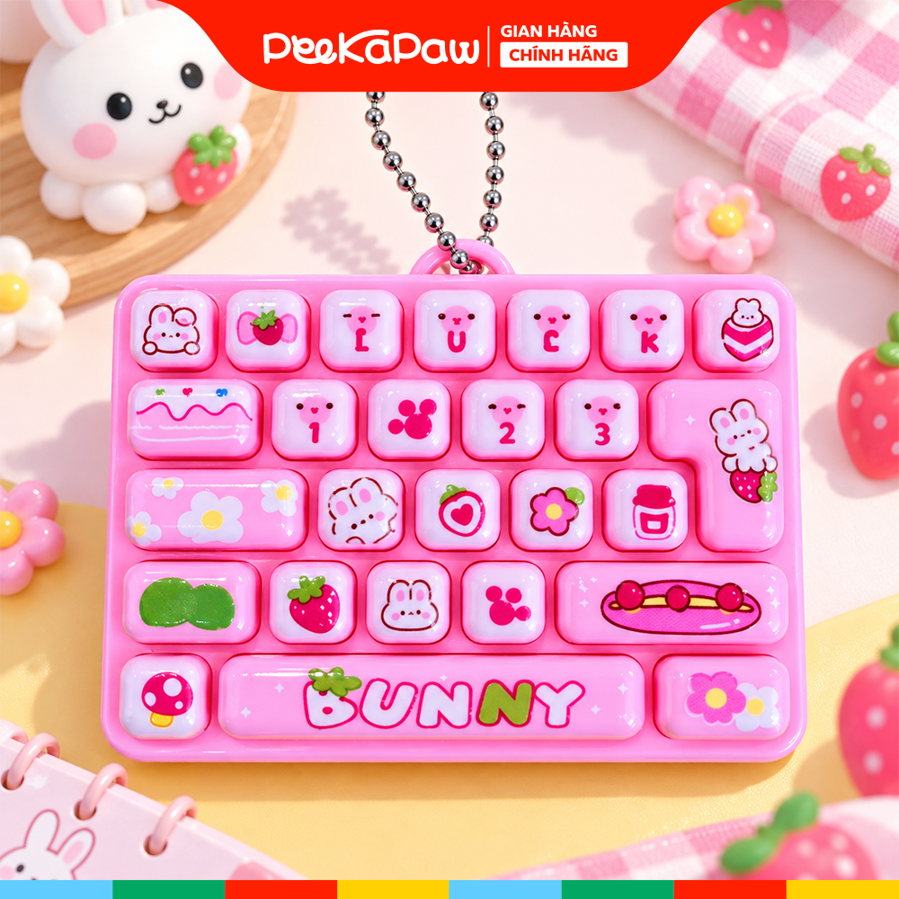 Bàn phím móc khoá mini 5cm có đèn nhiều mẫu PeeKaPaw Toys