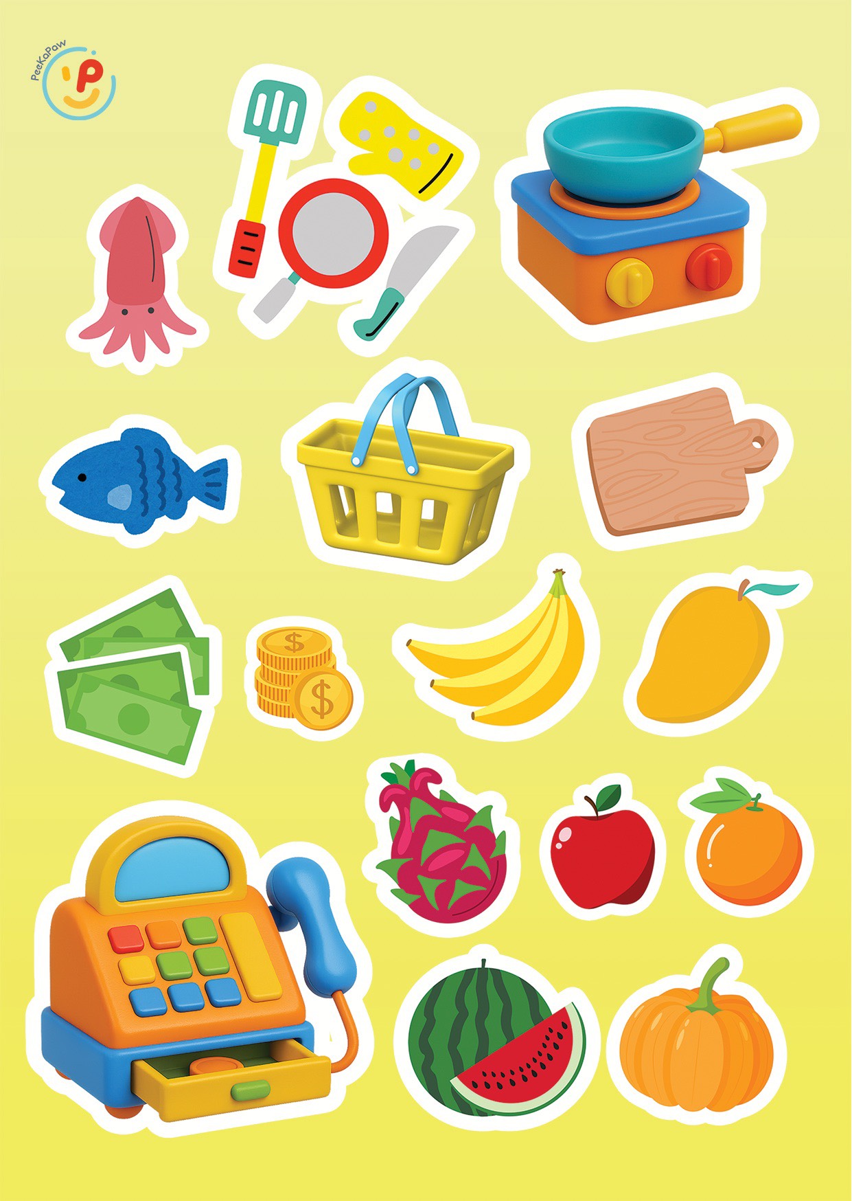 Sticker dán hình nhiều nhân vật vui nhộn