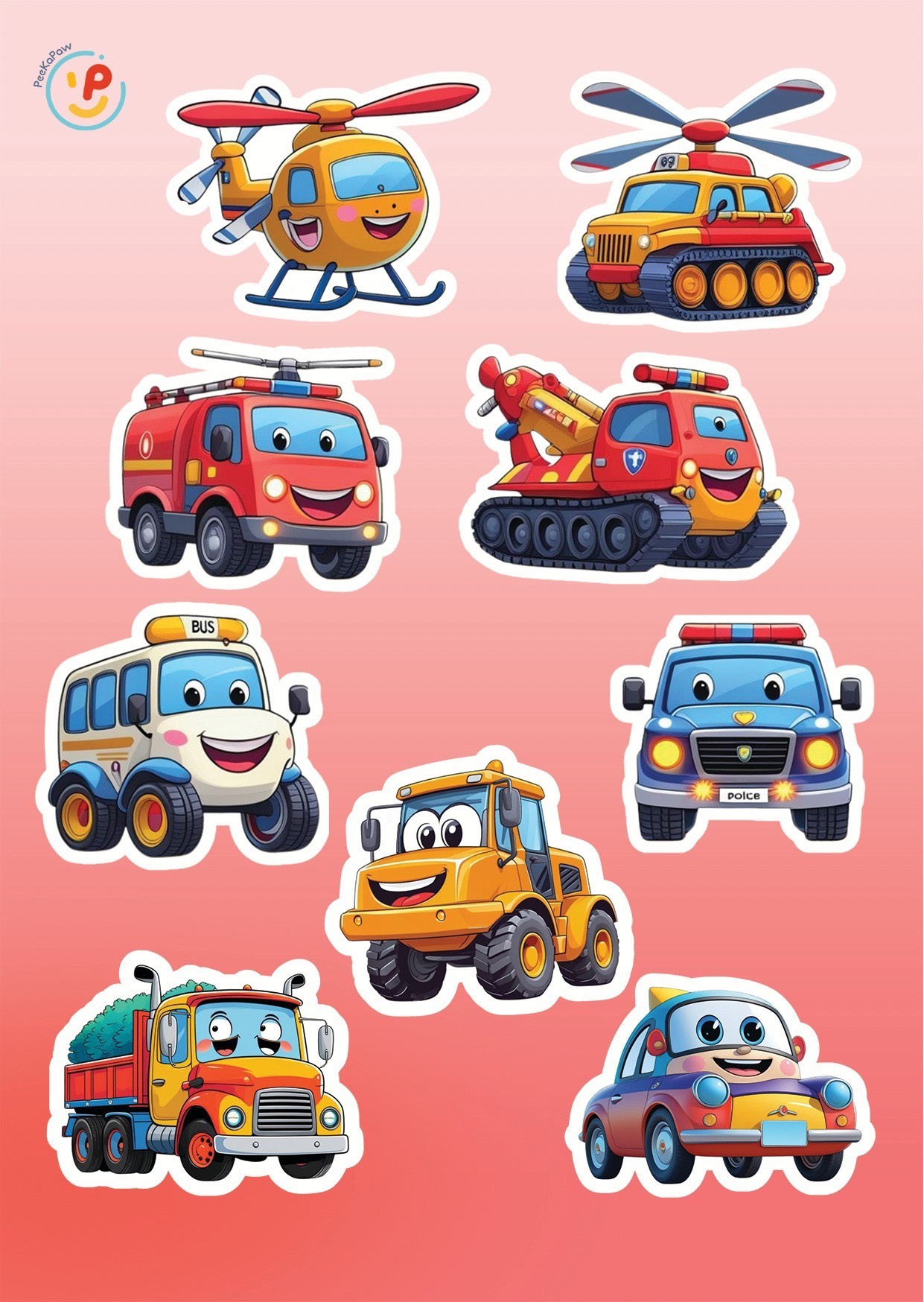 Sticker dán hình nhiều nhân vật vui nhộn