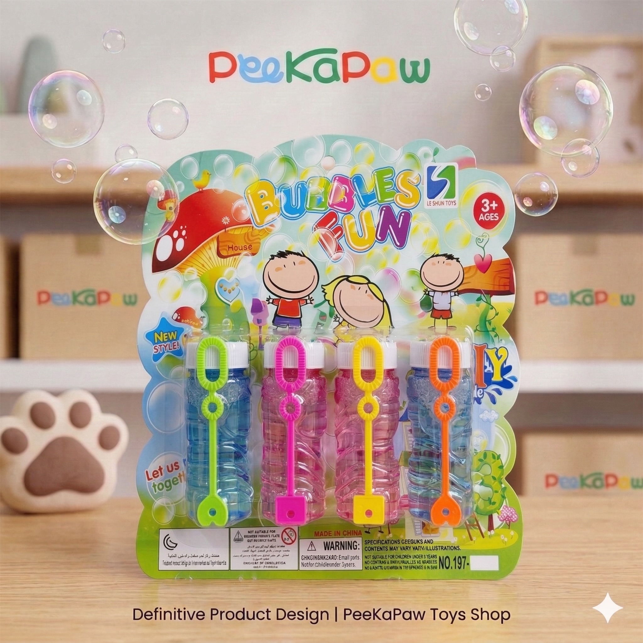 Đồ chơi máy thổi bong bóng tặng 2 lọ xà phòng nhiều mẫu PeeKaPaw Toys