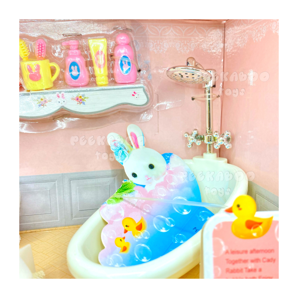 Đồ chơi Nhà Tắm mini Thỏ Hồng pastel đủ tiện nghi dễ thương cho bé 6620 đồ chơi trẻ em Peekaboo Toys