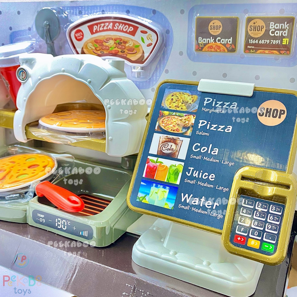 Bộ đồ chơi nấu ăn Nhà Hàng Nướng Bánh Pizza Máy Pha Café và Máy Tính Tiền Size Lớn 818-286 PeeKaPaw Toys