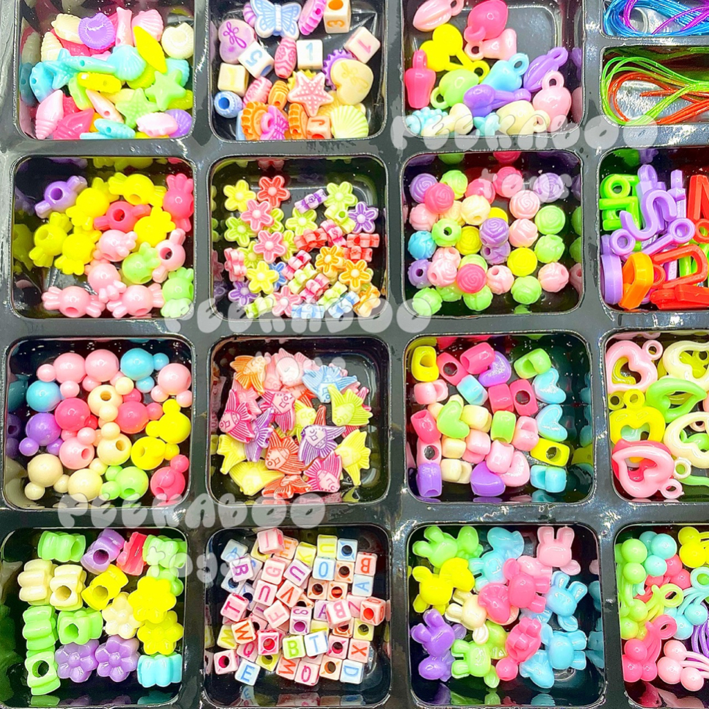 Đồ chơi khéo tay Xâu Vòng chuỗi hạt nhiều màu đa dạng chi tiết kiểu dáng cho bé