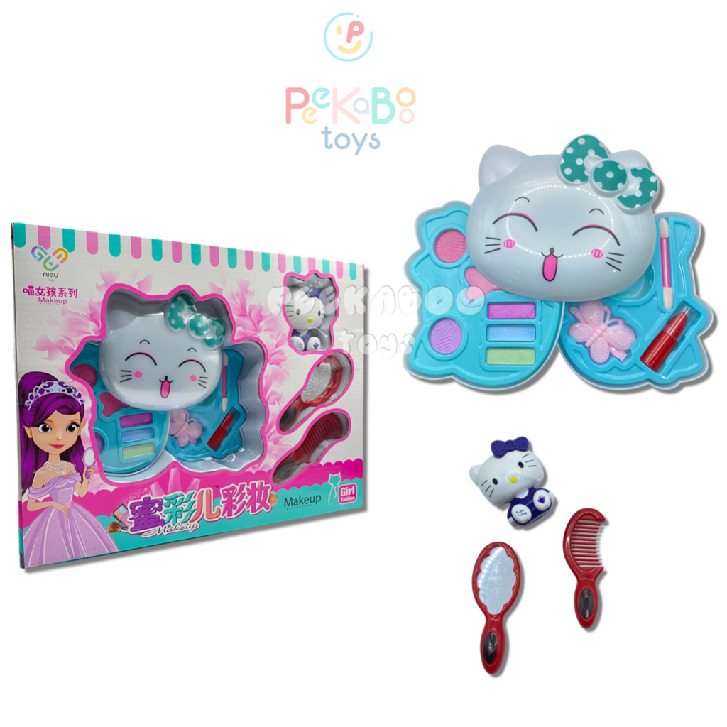 Đồ chơi make up Hello Kitty, set phấn trang điểm, làm nail cho bé gái dễ thương 8512 đồ chơi trẻ em Peekaboo Toys
