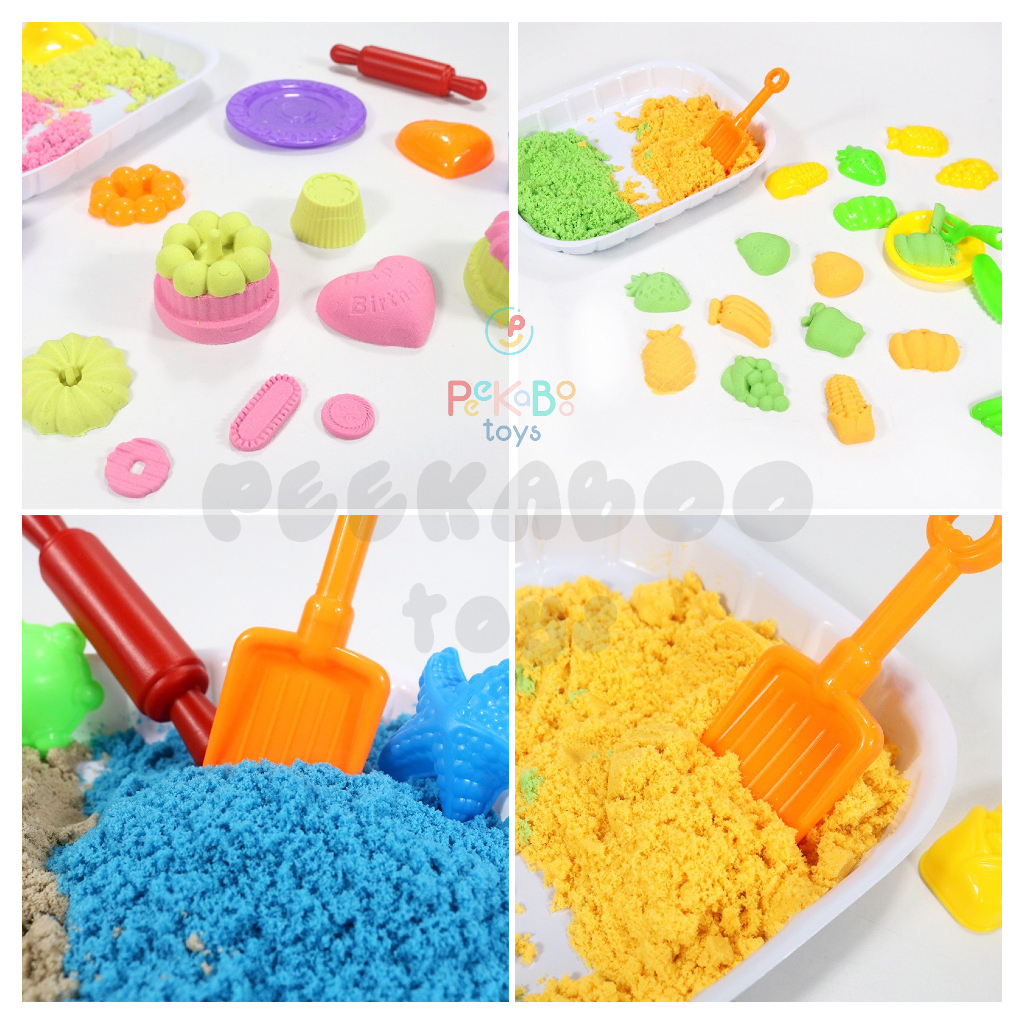 Đồ chơi Cát Động Lực Kèm Khuôn PLAYSAND Building Blocks 500g PeeKaPaw Toys