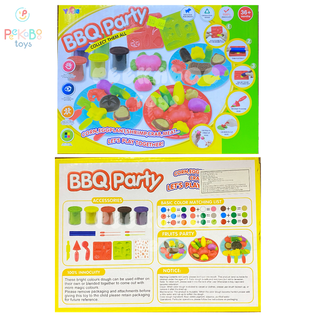 Đồ chơi Đất Sét Nặn Tạo Hình Sáng Tạo BBQ PARTY cho bé đồ chơi trẻ em Peekaboo Toys