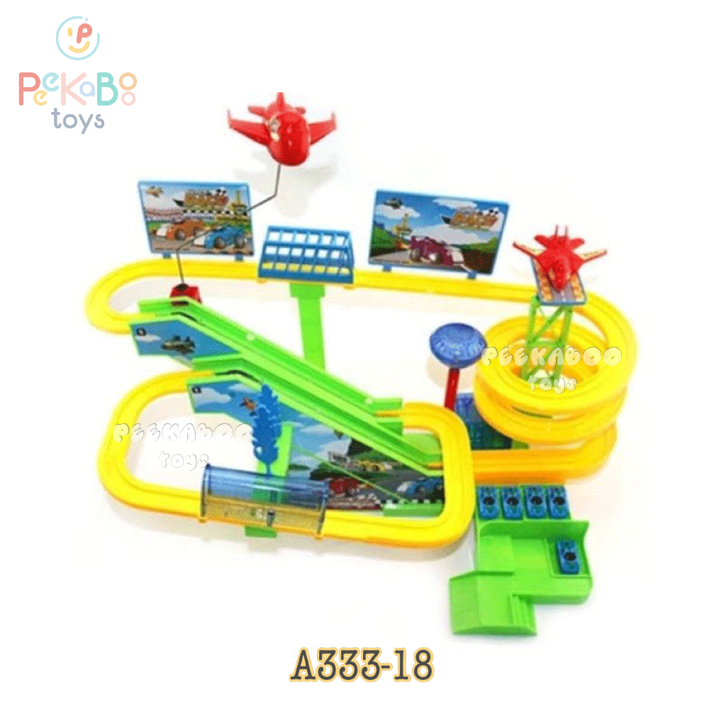 Đồ chơi lắp ráp đường đua peekabootoys xe ô tô mini cho bé A333-21