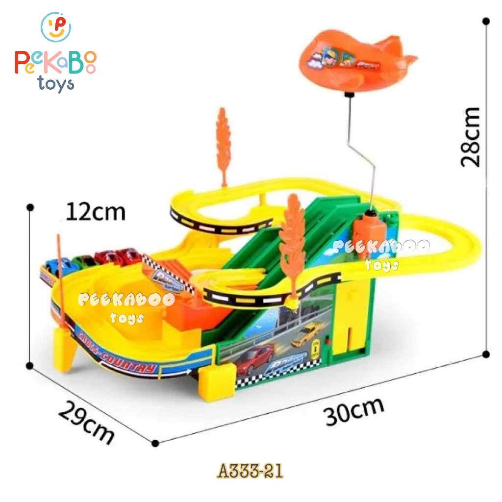 Đồ chơi lắp ráp đường đua peekabootoys xe ô tô mini cho bé A333-21